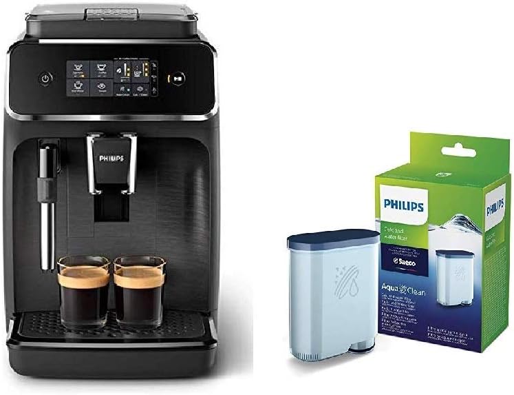 Philips EP2220/10 Machine Espresso automatique Séries 2200 Mousseur à Lait Noir Mat & Filtre à Eau et à calcaire CA6903/10