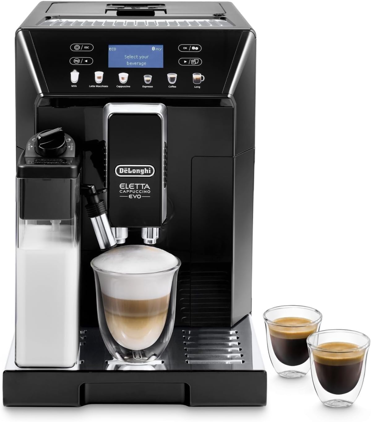 De'Longhi Eletta Cappuccino - Machine à Café Automatique 8 Boissons Noir