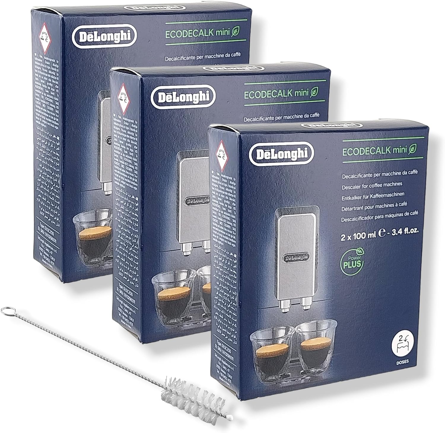 DL-pro Set de 3 x 2 produits détartrants antical (6 x 100 ml) Ecodecalk minis compatibles avec Delonghi 5513292821 DLSC003 + 1