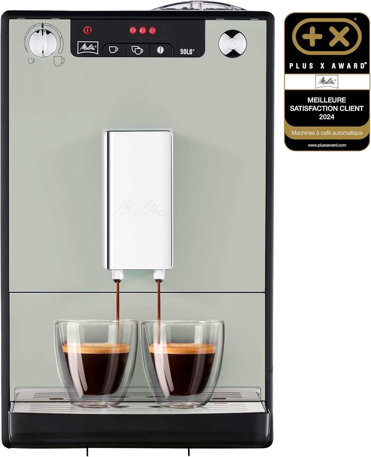Melitta Solo Sandy Grey, Machine à Café à Grains avec Broyeur et Système d'Extraction des Arômes, Affichage LED, Mode 1 à 2