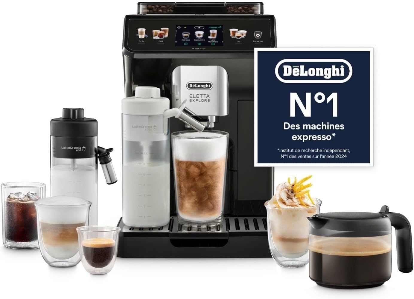 De'Longhi Eletta Explore - Machine à Café Automatique 50 Boissons Cold Brew