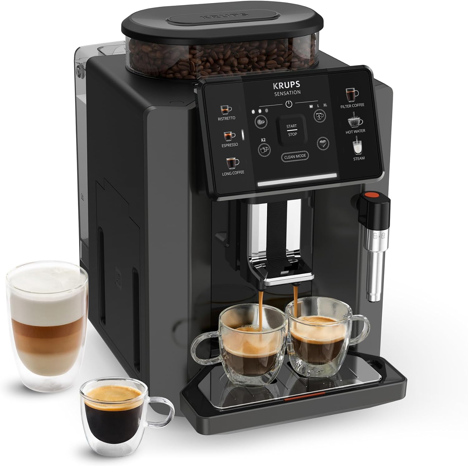 Krups - Sensation - Machine à café grain Automatique compacte - 15 bars