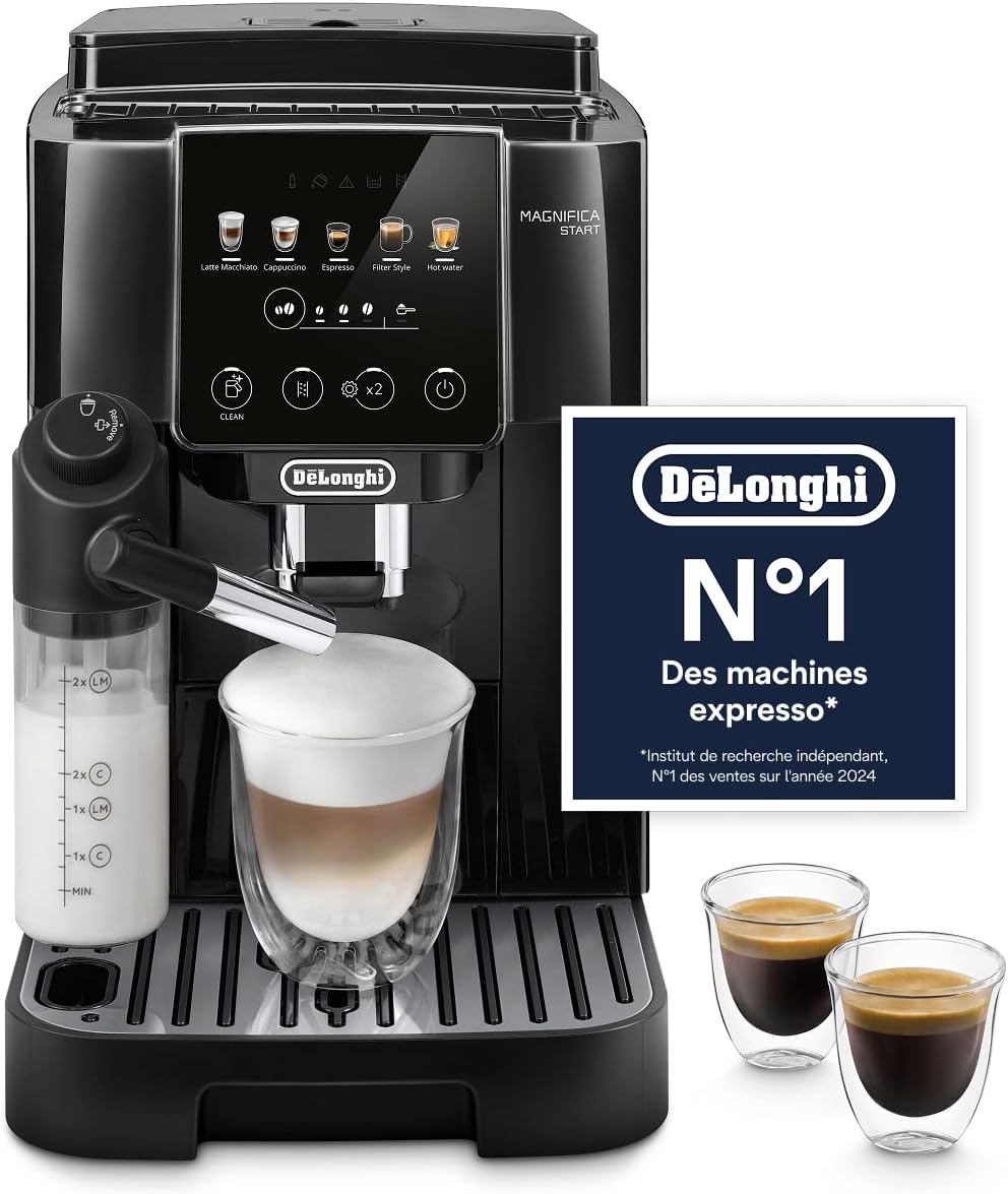 De'Longhi Magnifica Start - Machine à Café Automatique 4 Boissons Noir