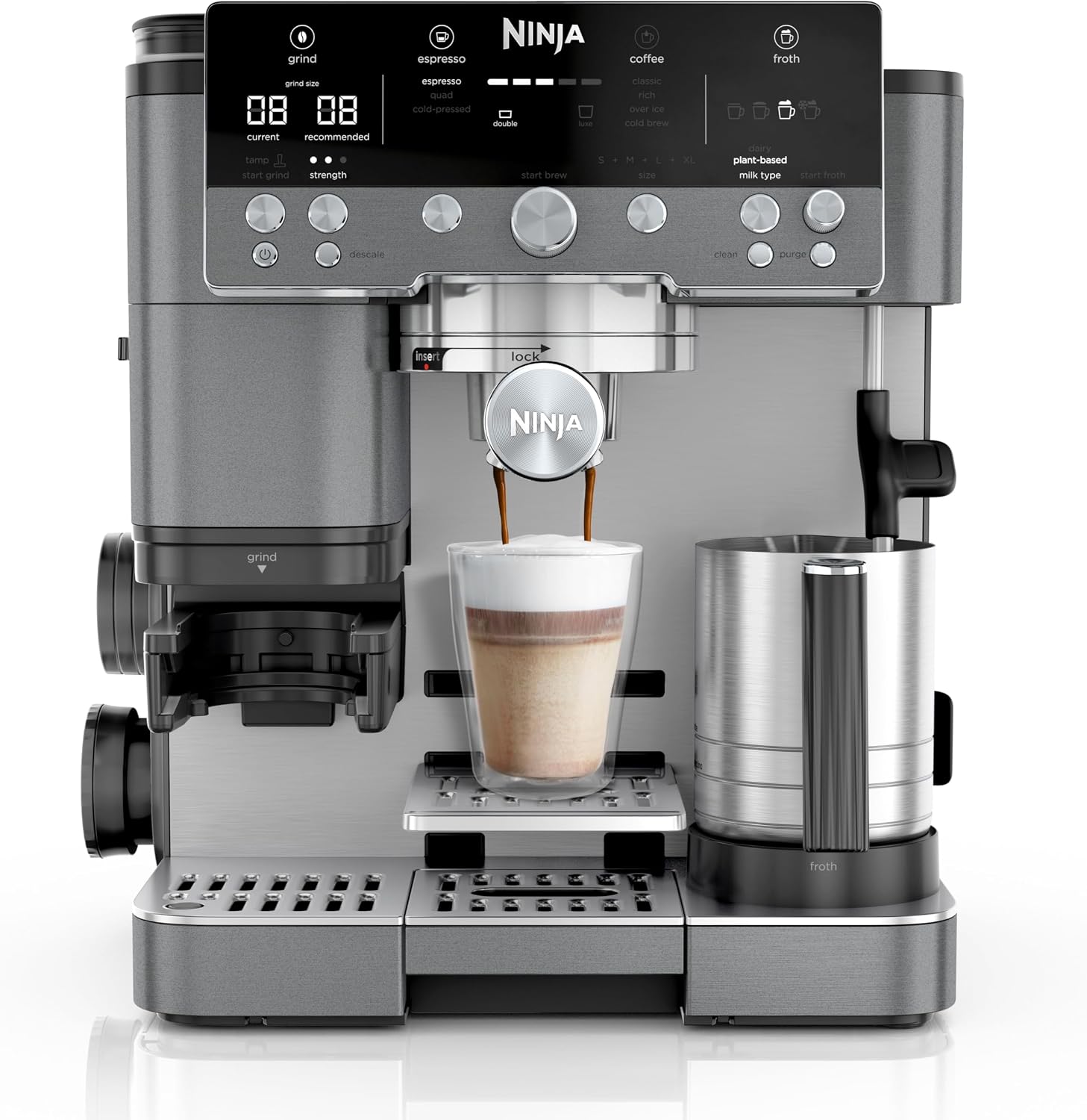 NINJA Luxe Premier, Machine a café a grain barista semi-automatique,