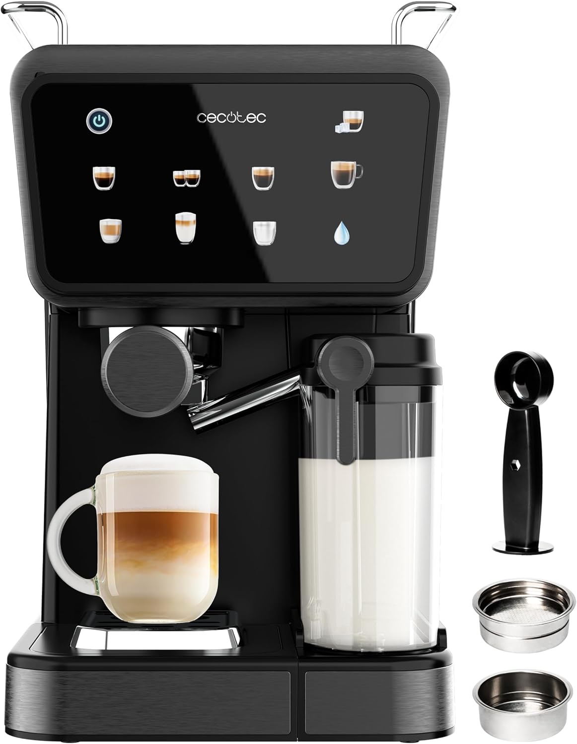 Cecotec Cafetières Express Semi-automatiques Power Espresso Touch ColdBrew Latte. 1350W