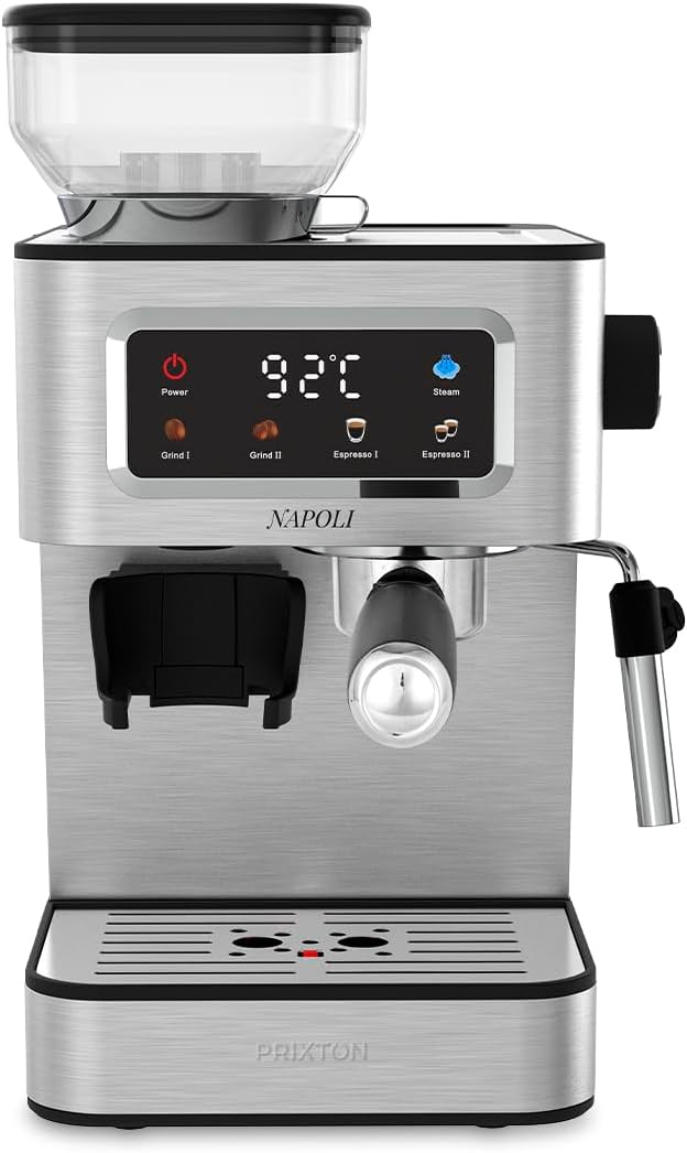 Prixton Machine à Café Expresso Napoli avec Moulin Intégré 22 niveaux