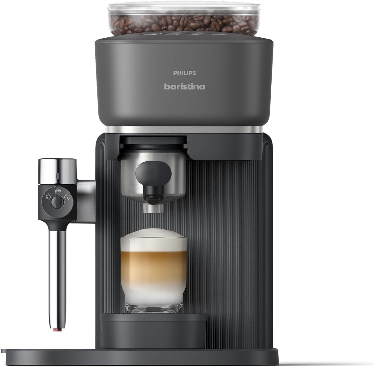 Philips Baristina Machine à expresso - Cafetière à grain avec mousseur lait intégré