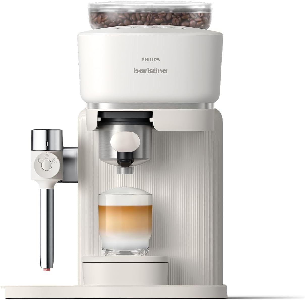 Philips Baristina Machine à expresso - Cafetière à grain avec mousseur lait intégré
